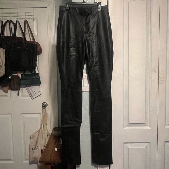 Zara Black Leather Trousers - Picture 1 of 5